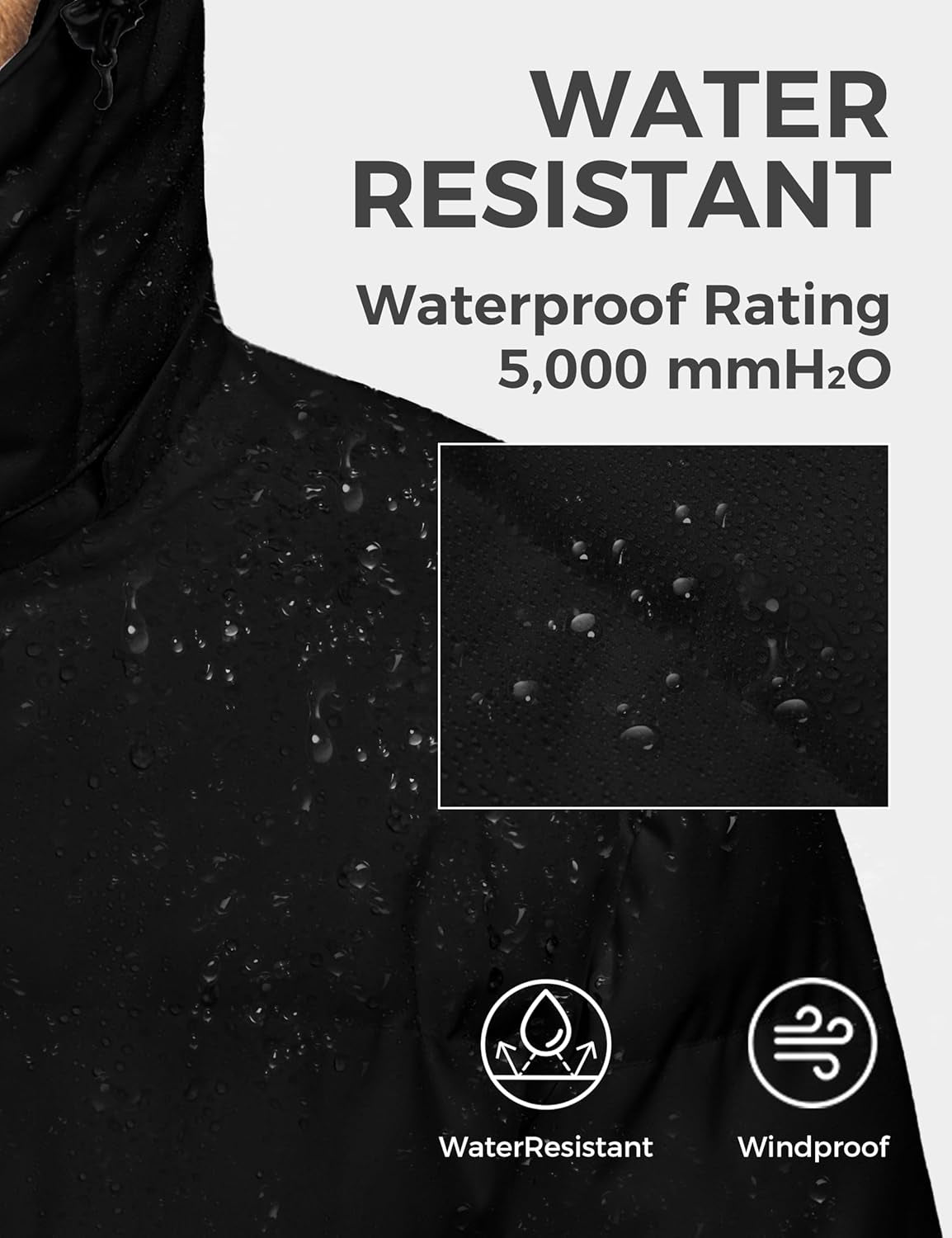 Men'S Hooded Winter Coat Waterproof Puffer Jacket Warmth Winter Jacket