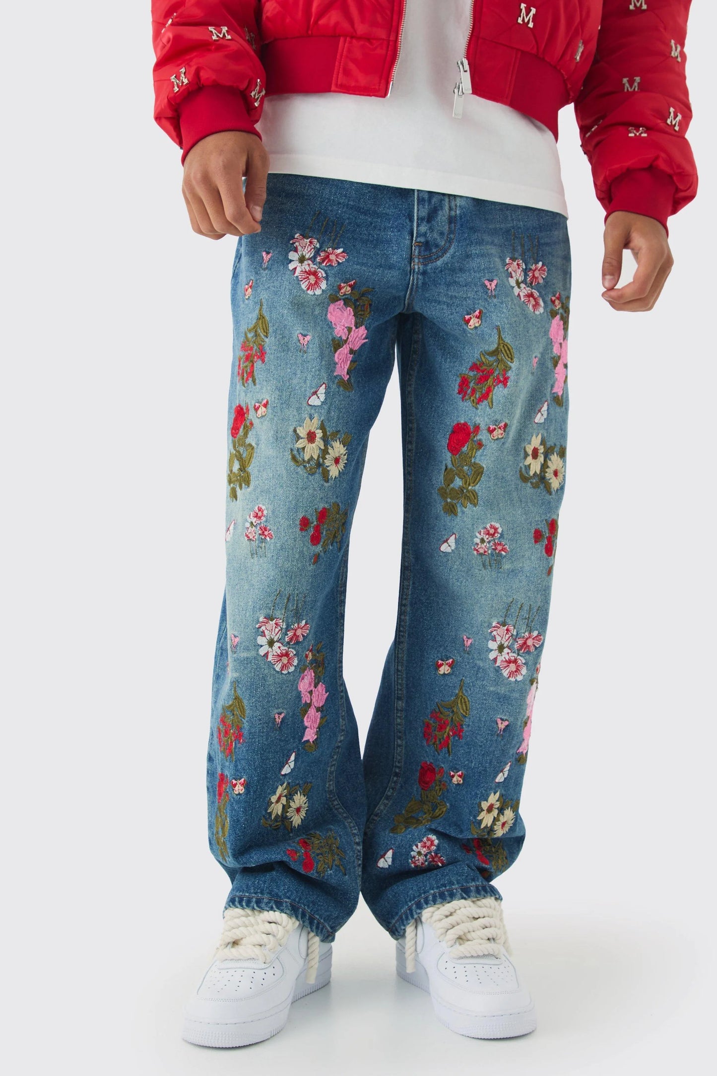 Floral Embroidered denims