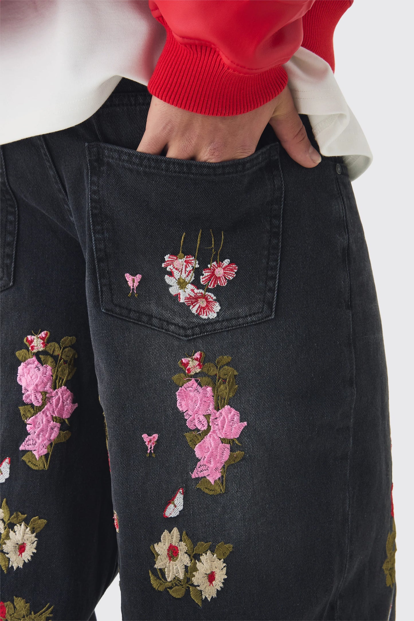 Floral Embroidered denims